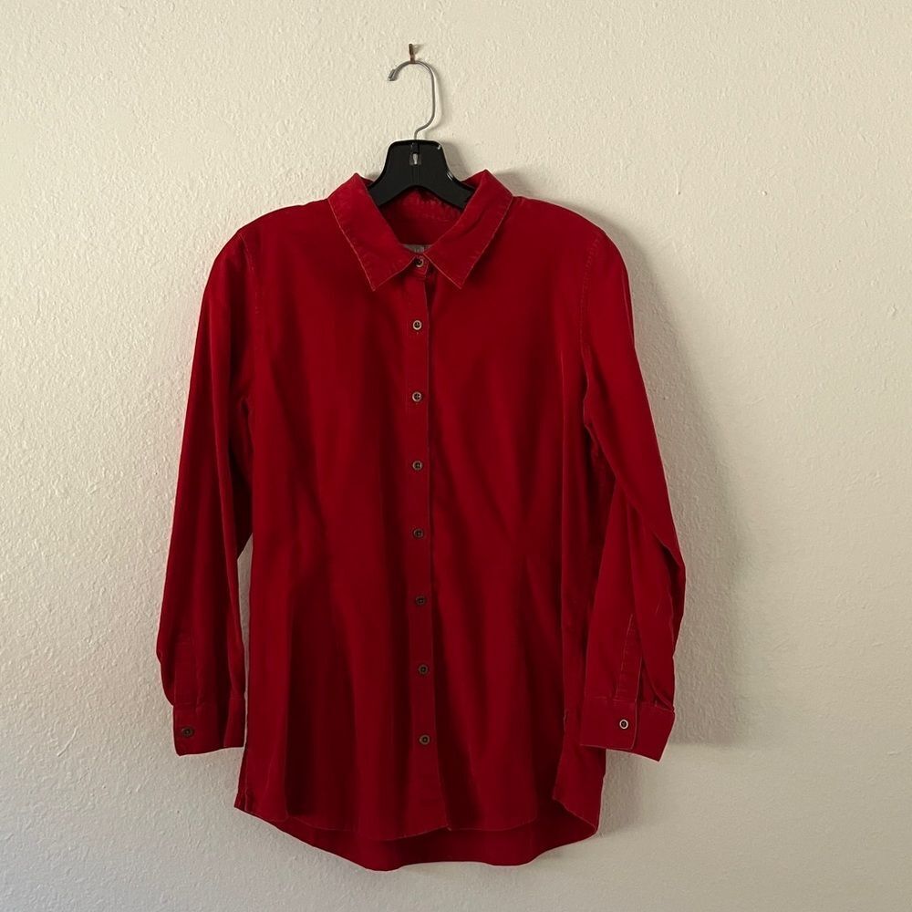 Red Corduroy J. Jill Button Down Shirt